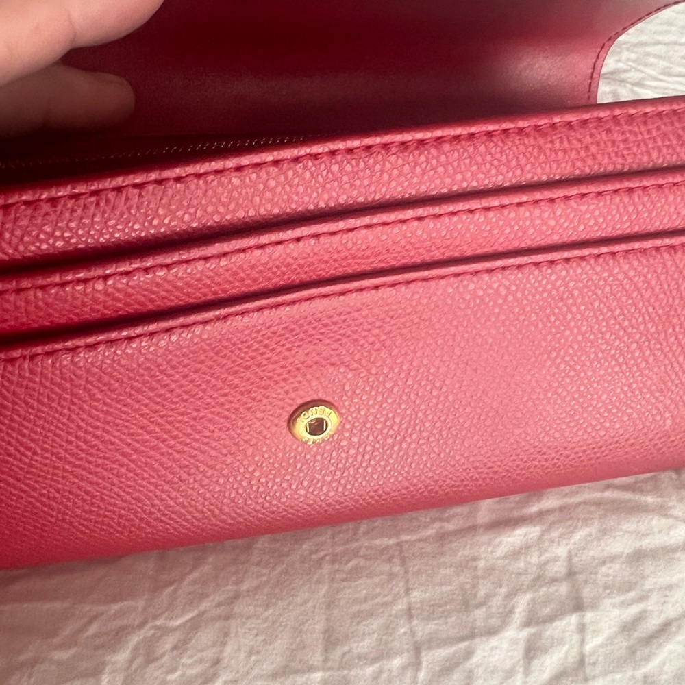 Fendi- Authentic 🍀 EUC Red Leather Long Wallet - Picture 9 of 9